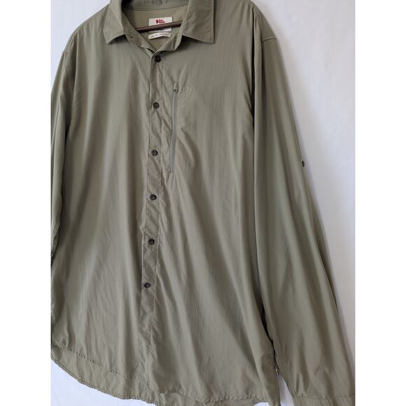Fjallraven Abisko Hike Shirt Mens XXL Tan Trekking Outdoors Camping Fishing Vent - Picture 2 of 10